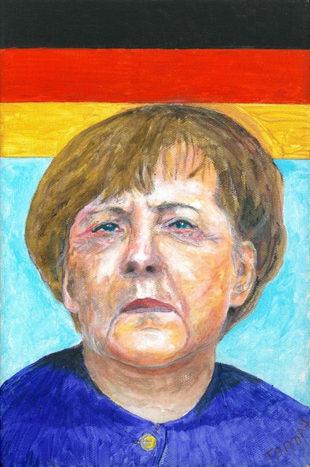 Kanzlerin Merkel, Acryl auf Lwd., 40 x 30 cm, 2017